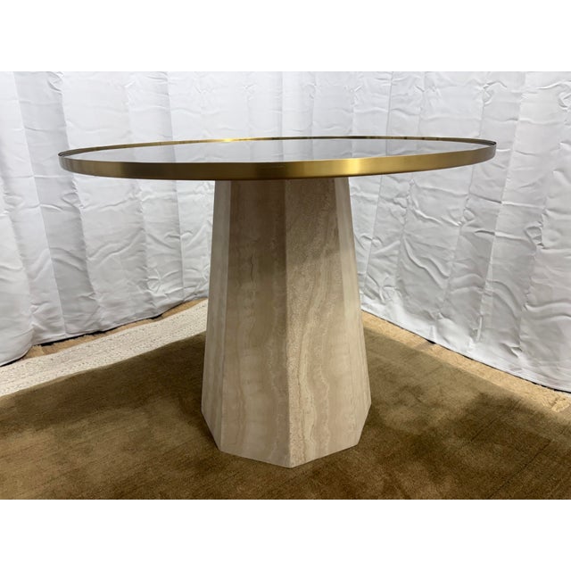 Contemporary Arhaus Sculptural Stone Pedestal Bistro Table — 38" For Sale - Image 3 of 18