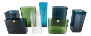 Isi Vases in Stained Glass by Lennart Andersson for Gullaskruf, 1960s, Set of 8