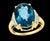 7 Carat Natural Blue Topaz and Diamond Cocktail Ring 14 Karat Yellow Gold Estate For Sale - Image 17 of 18