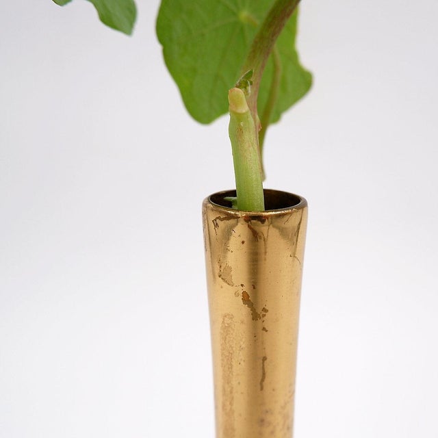 Metal Vintage Brutalist Bronze Flower Vase by Heinz Goll, 1960s For Sale - Image 7 of 12