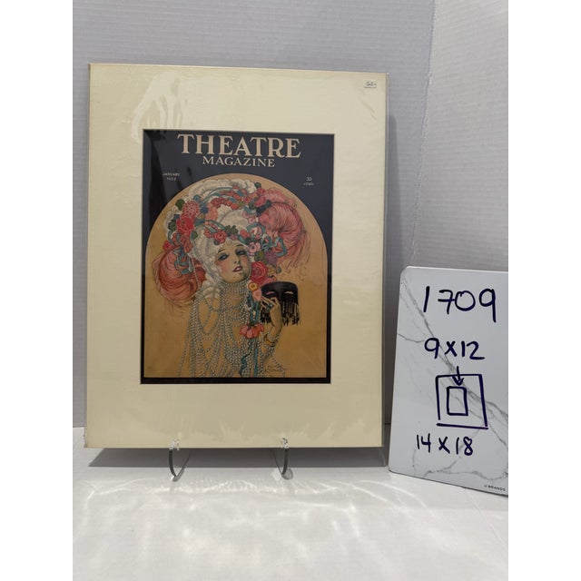 1923 Original Theatre Magazine Cover, January, Homer B. Conant, Art Deco, Matted For Sale In Atlanta - Image 6 of 6