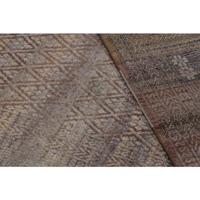 Beige Rug & Kilim's Modern Classics Rug in Antique Mauve and Taupe Geometric Patterns For Sale - Image 8 of 8
