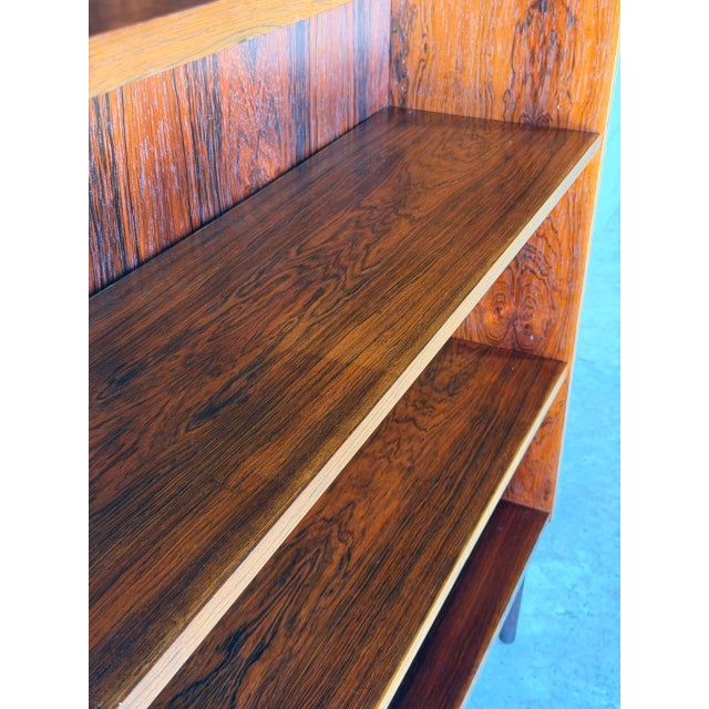 Viby J. PMJ Dr Viby J Rosewood Open Bookcase With Tapered Black Legs Danish Mid-Century Modern 1970s For Sale - Image 4 of 11
