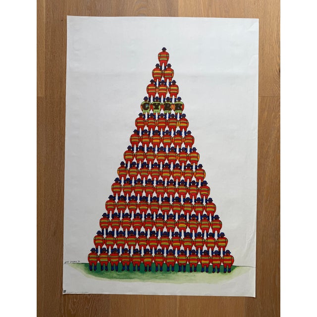 Cyrk Pyramid of Acrobats Poster from Jan Sawka, Poland, 1975 For Sale - Image 3 of 13