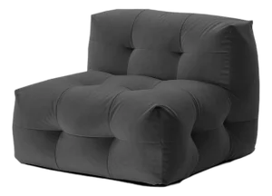 Not-a-Sofa Lounge Chair in Dark Grey Velour from EMKO