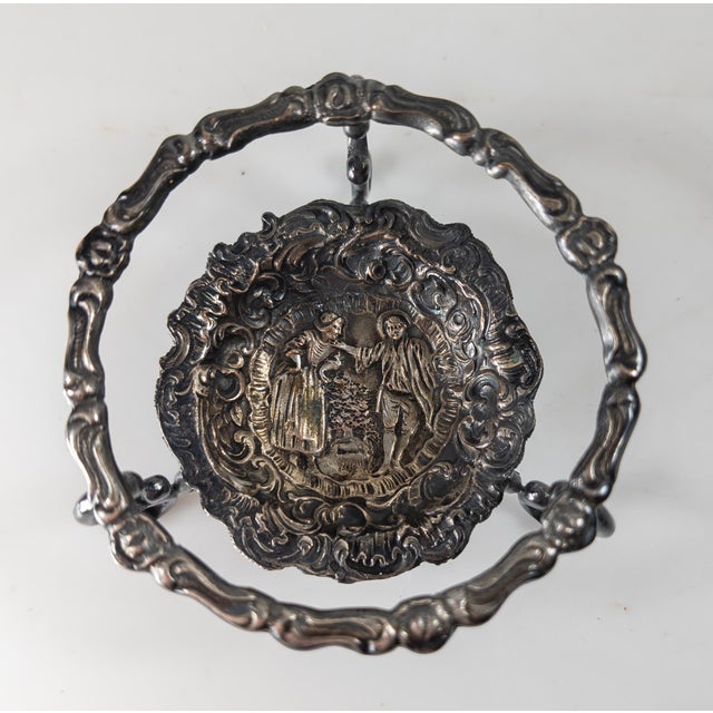 19th or 20th Century Silverplate Tea Strainer and Stand For Sale - Image 9 of 15