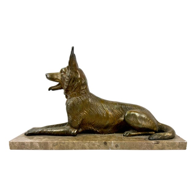 French Art Deco Bronze-Plated Shepherd in the style of Louis Albert Carvin, 1930s For Sale