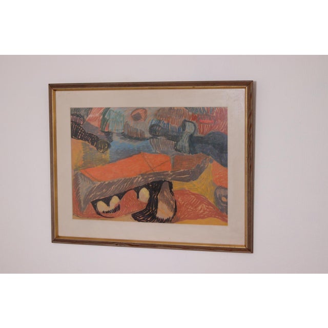 Mid-Century Modern Unknown, Abstract, 1960s, Oil on Panel, Framed For Sale - Image 3 of 14