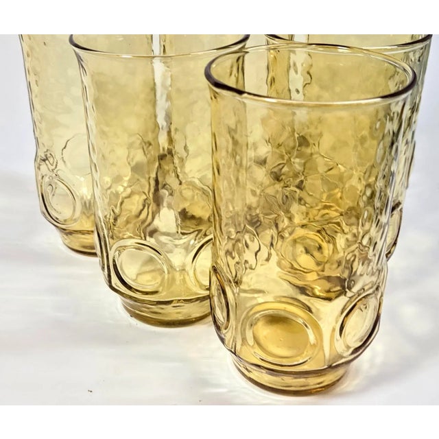 Mid-Century Modern Textured Golden Tumblers- Set of 6 For Sale - Image 3 of 8