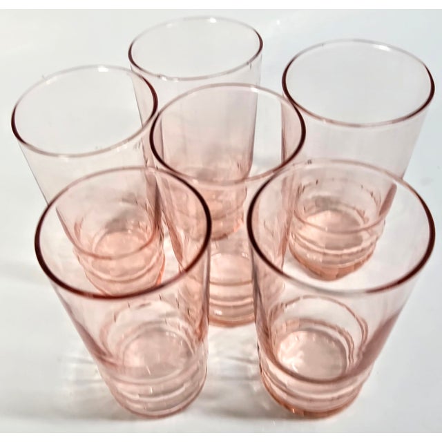 Cotton Candy Pink Glasses- Set of Six For Sale - Image 9 of 9