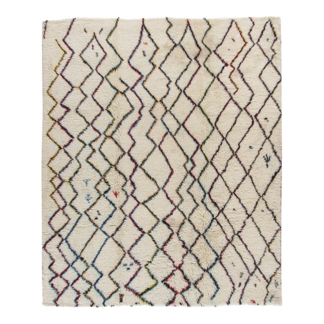 Moroccan Style Fluffy Rug 8'8 X 9'10 For Sale
