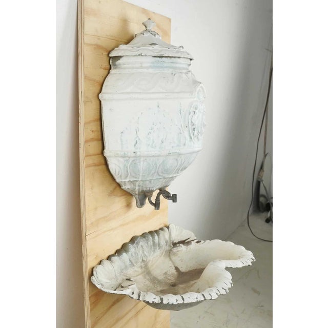 French Early 20th Century French Enameled Cast Iron Lavabo Water Fountain For Sale - Image 3 of 9