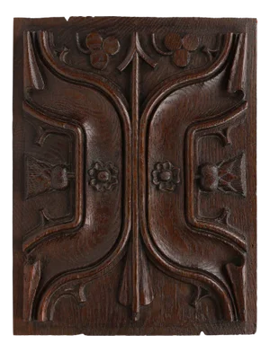 Gothic Sculpted Panel in Oak, Belgium, 1500s