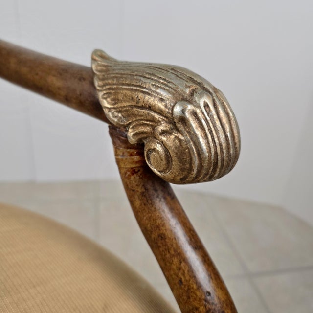 Late 20th Century Vintage Hollywood Regency Dining Armchairs Attributed to Ferguson Copeland, Set of 4 For Sale - Image 5 of 13