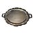 1950s Poole Lancaster Rose Silverplate Large Oval Footed Serving Platter For Sale