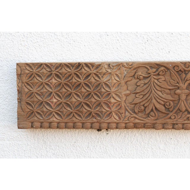 Islamic Floral Moorish Fusion Indian Carved Lintel For Sale - Image 3 of 8