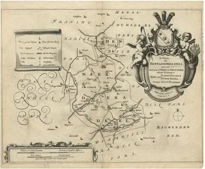 Antique Map of Hennaarderadeel attributed to Schotanus, 1664