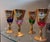 Vintage Venetian Italian Gilt and Enameled Tre Fuochi-Style Wine Glasses, Set of 4 For Sale - Image 4 of 5