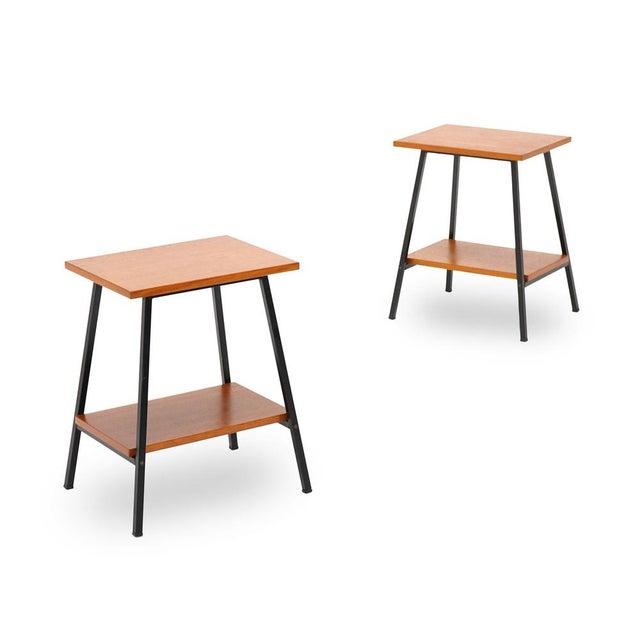 Bedside Tables with Wooden Tops, 1950s, Set of 2 For Sale - Image 14 of 14