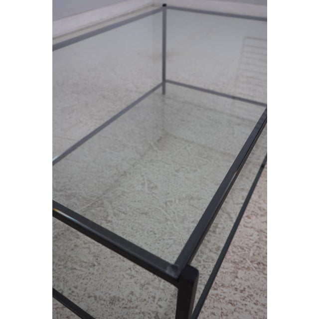 Charleston Forge Iron 2 Tier Glass Top Coffee Table For Sale - Image 9 of 12
