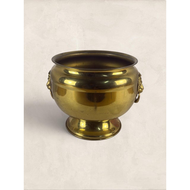 Antique English Brass Jardinere Planter For Sale In Tampa - Image 6 of 7