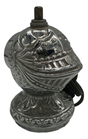1940s Medieval Knight Helmet Chrome Eletric Lighter by Omsco