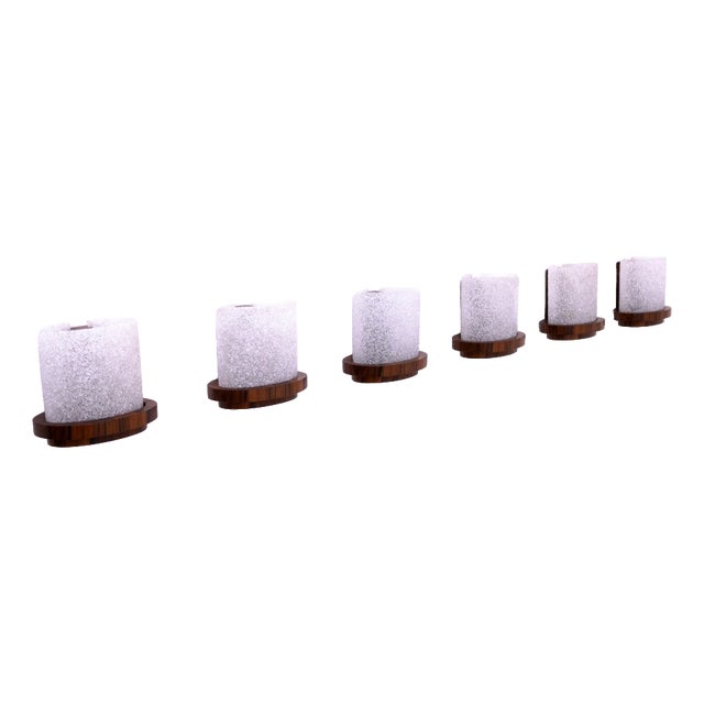 20th Century Art Deco Wall Lamps, Poland, 1950s, Set of 6 For Sale