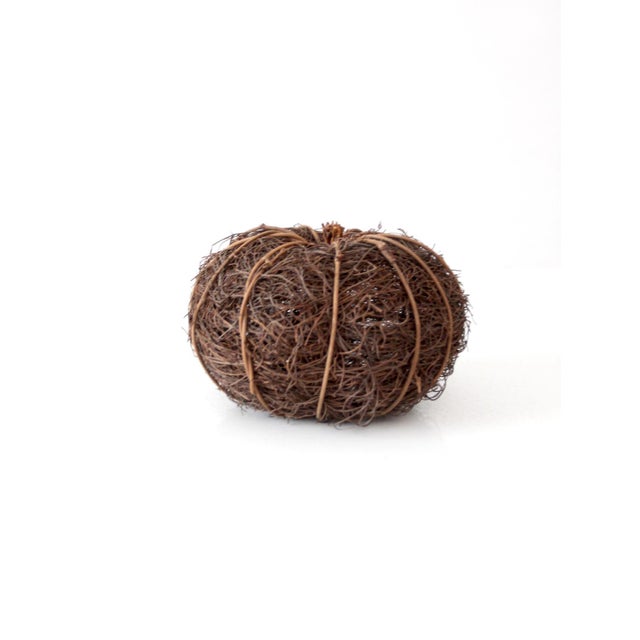Vintage Woven Grapevine Pumpkin Fall Decor For Sale - Image 10 of 11