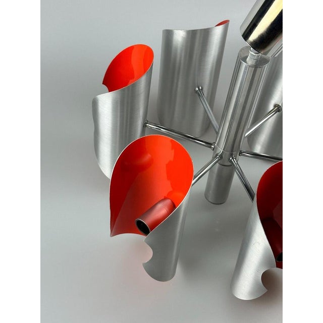 1970s Space Age 6-Flame Sputnik Chandelier in Chromed Metal, 1970s For Sale - Image 5 of 18