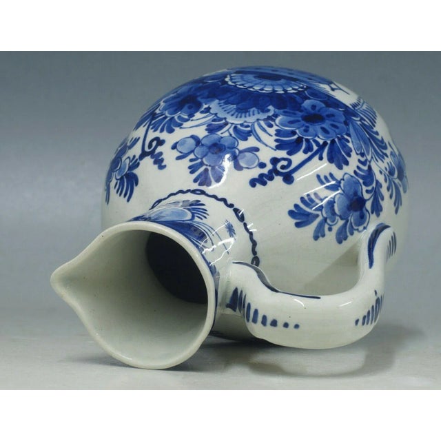 1910s Antique Faience Dutch Delft Jug Hand Painted For Sale - Image 5 of 9