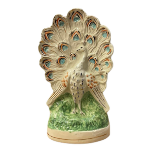 Mid 19th Century Staffordshire Peacock Flatback Figurine
