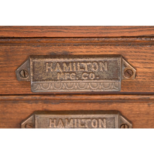 Antique Oak 16Drawer Blueprint Flat File by Hamilton, Circa 1900 Chairish