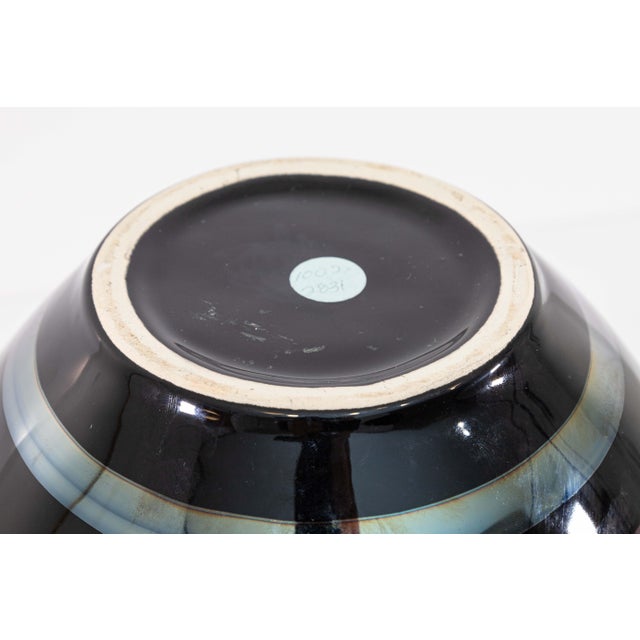 2000 - 2009 Set of 4 Yapacunchi Ceramica Black Striped With Gold Accent Ceramic Vessels For Sale - Image 5 of 10