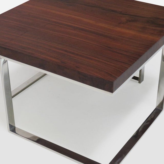 2010s Walnut & Chrome Coffee Table For Sale - Image 5 of 6