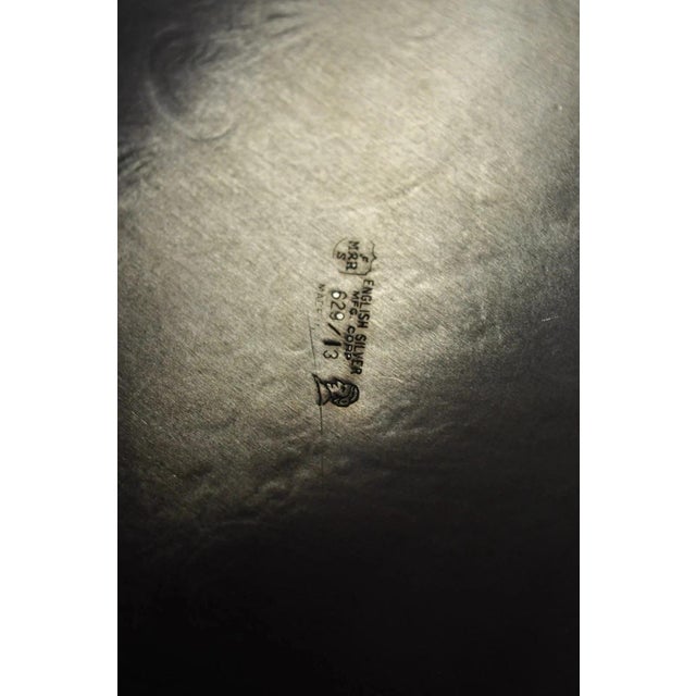 Silver Vintage English Silver MFG Regency Style Silver Plated 12" Trinket Platter Tray For Sale - Image 8 of 9