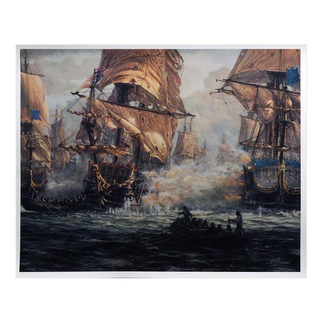 Pete Peterson "Amidst the Melee" Hand Signed Offset Lithograph Art, Ship For Sale