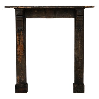 19th Century French Wood Black Patinated Fireplace For Sale