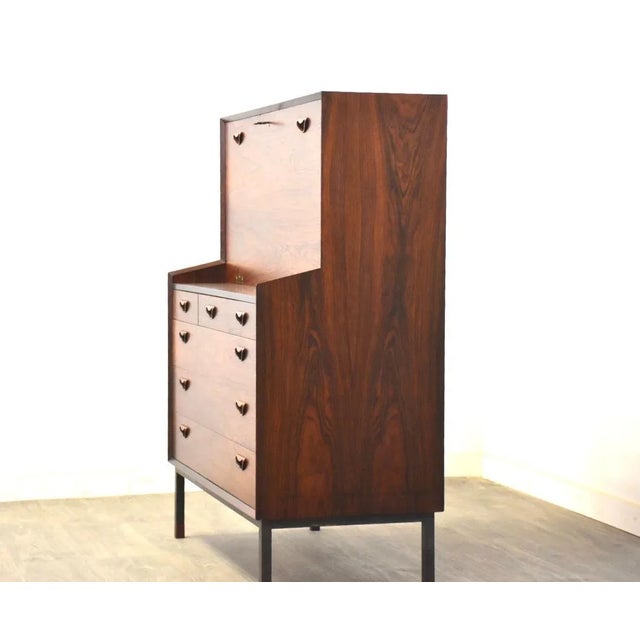 Soborg Mobler Peter Hvidt & Orla Mølgaard-Nielsen Danish Rosewood Secretary Desk For Sale - Image 4 of 11