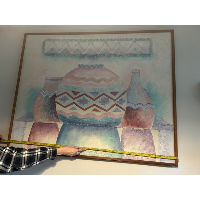 Huge S. McGrow Acrylic on Burlap Painting For Sale In Richmond - Image 6 of 10