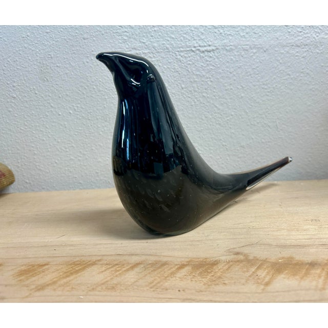 1960s Vintage Murano Style Glass Crow For Sale - Image 12 of 12
