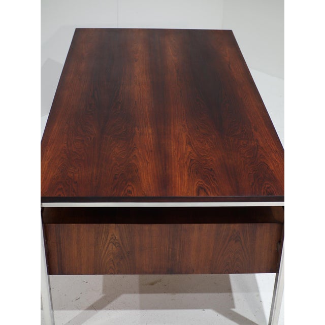 Executive Desk in Kingwood and Steel by Poul Kjaerholm, Denmark, 1950s For Sale - Image 14 of 18