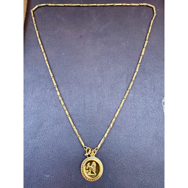 24 Karat Pure Gold Hand Made Yellow Gold Coin Necklace, 10.8 Gm, 18 Inch For Sale - Image 10 of 18