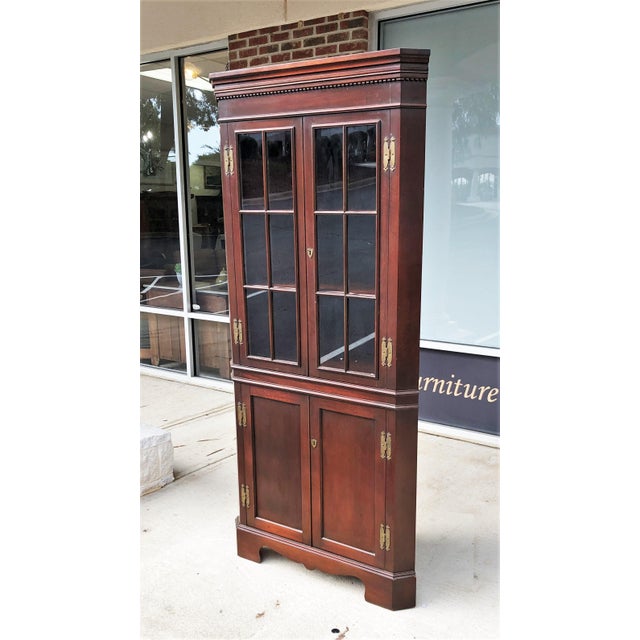 Late 20th Century Solid Mahogany Craftique Corner Cupboard Chairish