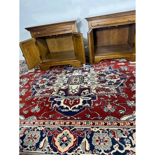 1980s Pair of Drexel "Country Collectibles" Nightstands For Sale - Image 10 of 11