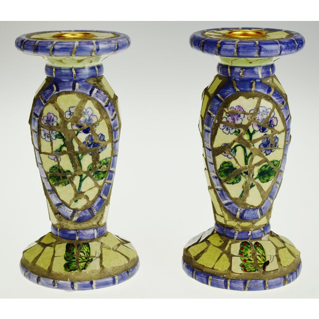 Vintage Mosaic Tile Candle Holders a Pair Chairish