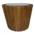 Organic Modern Natural Wood Slat Medium Side Table For Sale