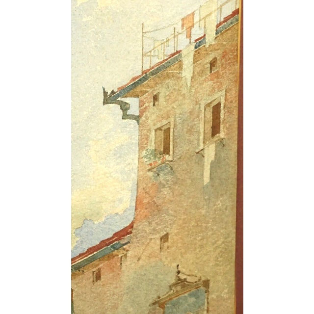 Carl Mell, View of the Church of the Holy Apostles in Florence, 20th Century, Watercolor For Sale - Image 6 of 18