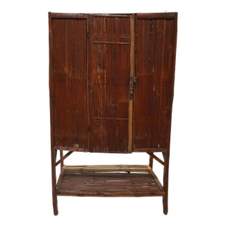 Antique Split Bamboo Cabinet For Sale