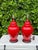 Vintage Crackle Glazed Red Ceramic Table Lamps, Pair For Sale - Image 4 of 10