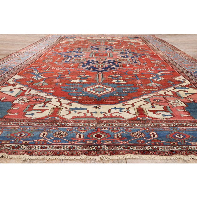 Late 19th Century Persian Serapi Rug, 10'09 X 18'10 For Sale - Image 9 of 10